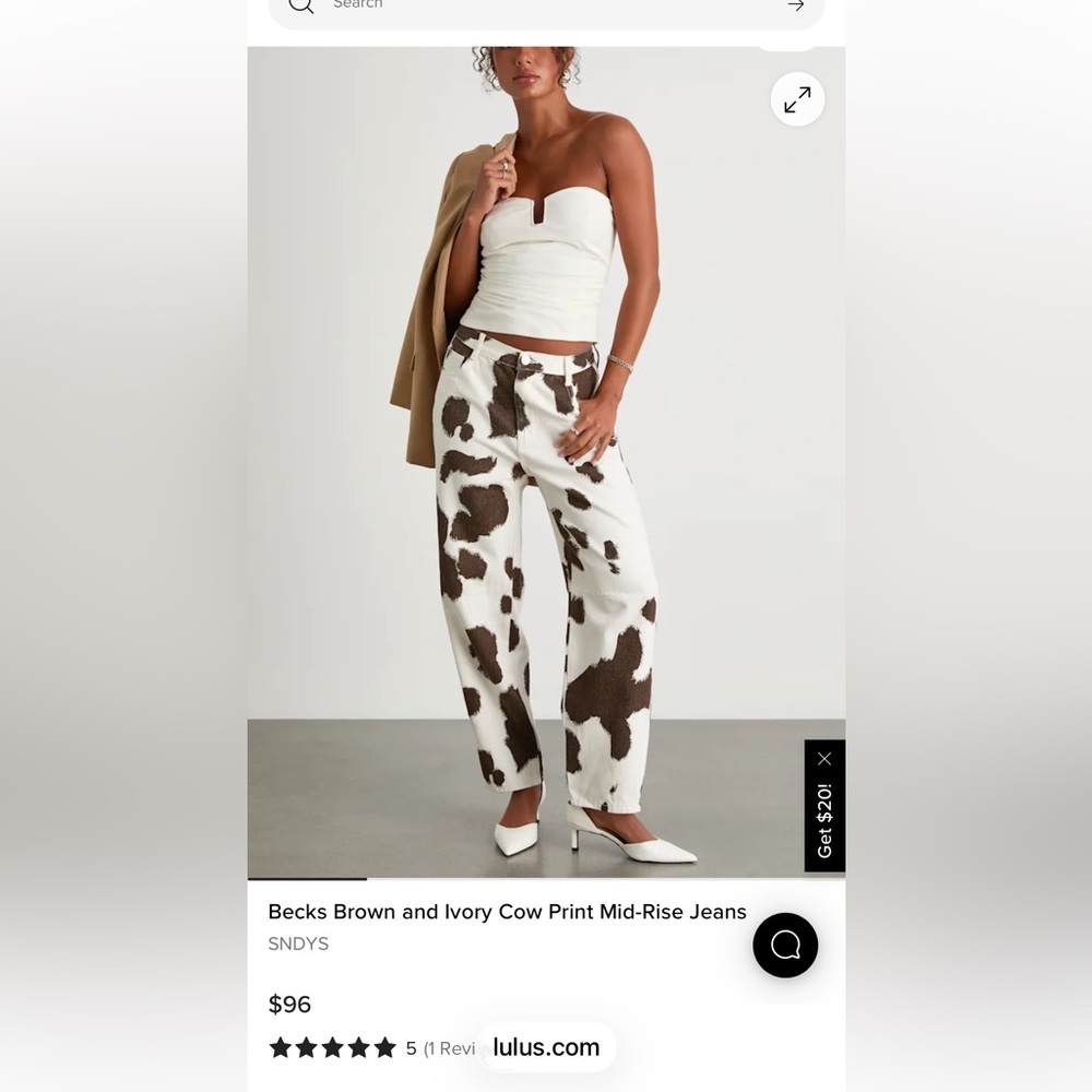 Chic Cow Print Women's Wide Leg Trousers